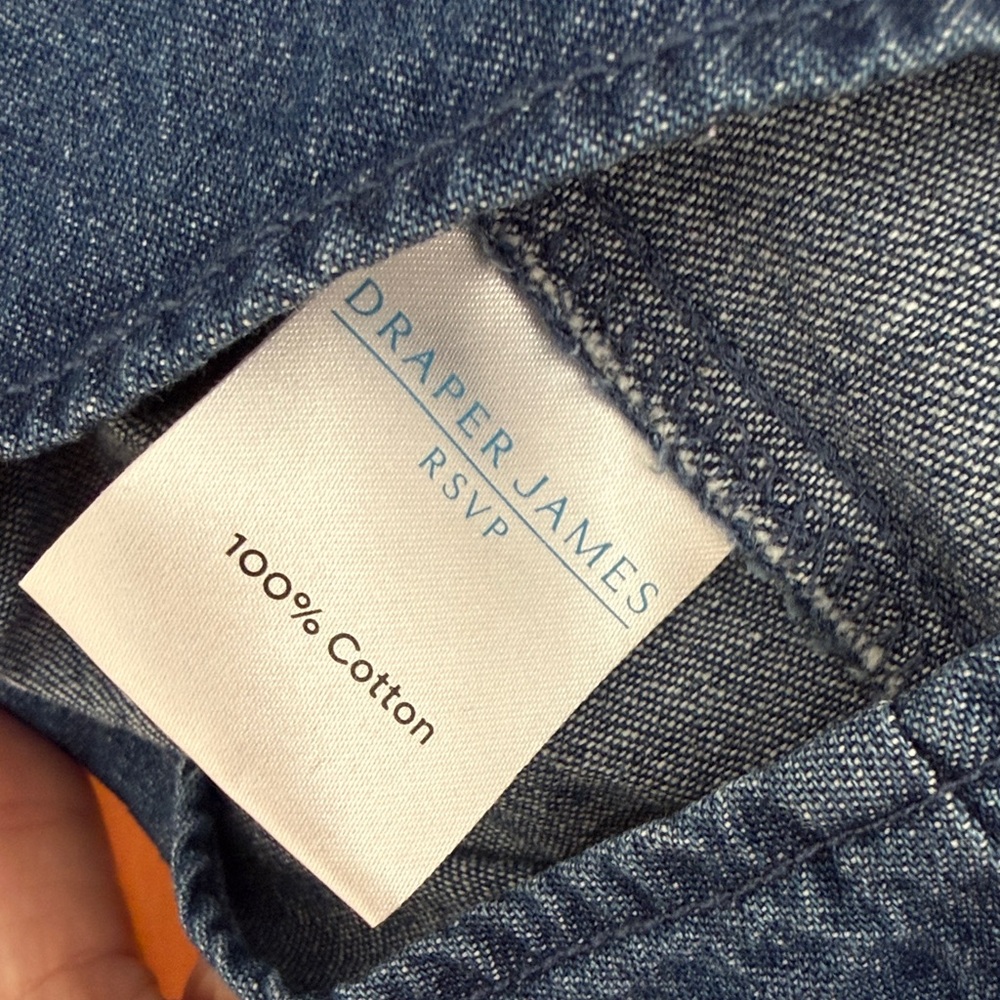 Draper James RSVP Denim Ruffle Sleeve Top sz L - Picture 3 of 3